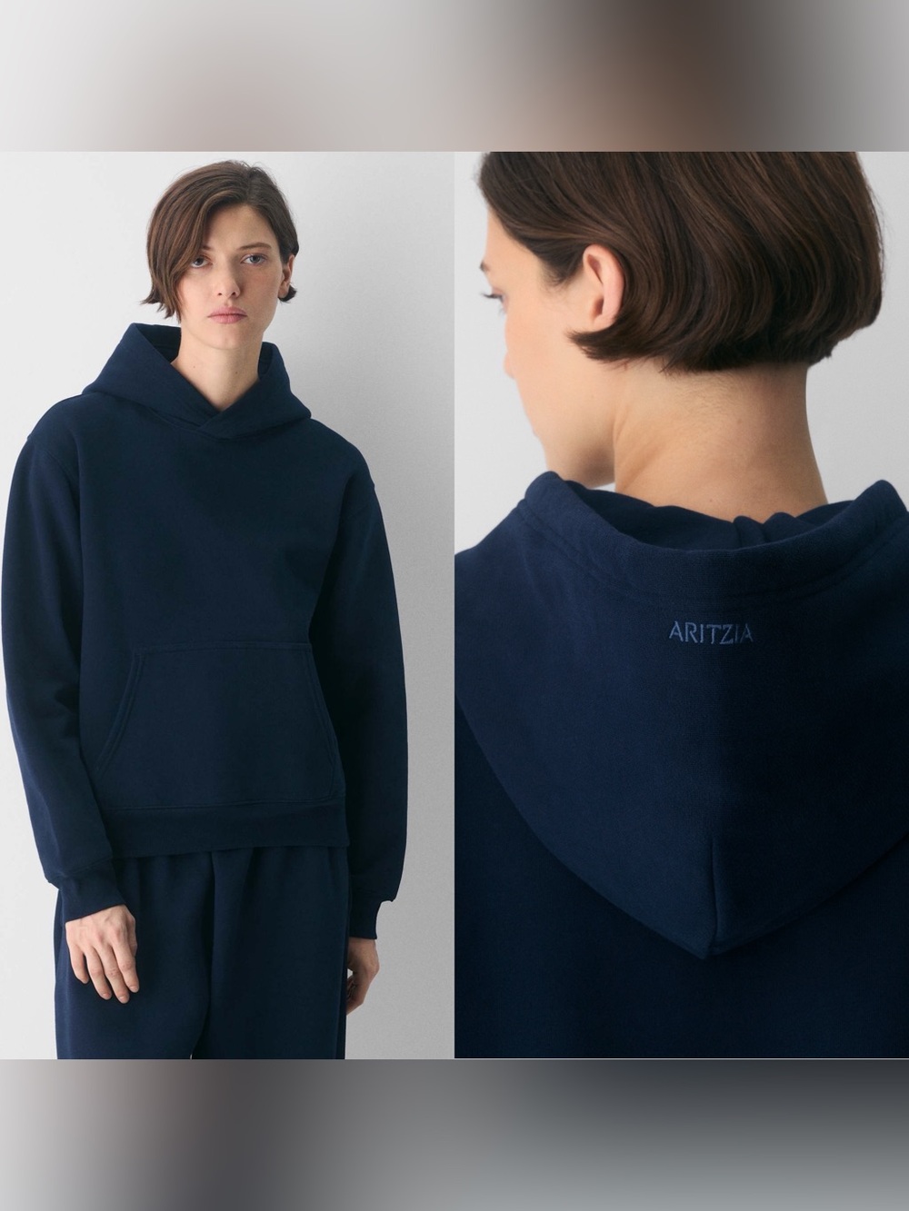 Aritzia Cozy Sweatfleece Perfect Hoodie Navy Blue Size XS